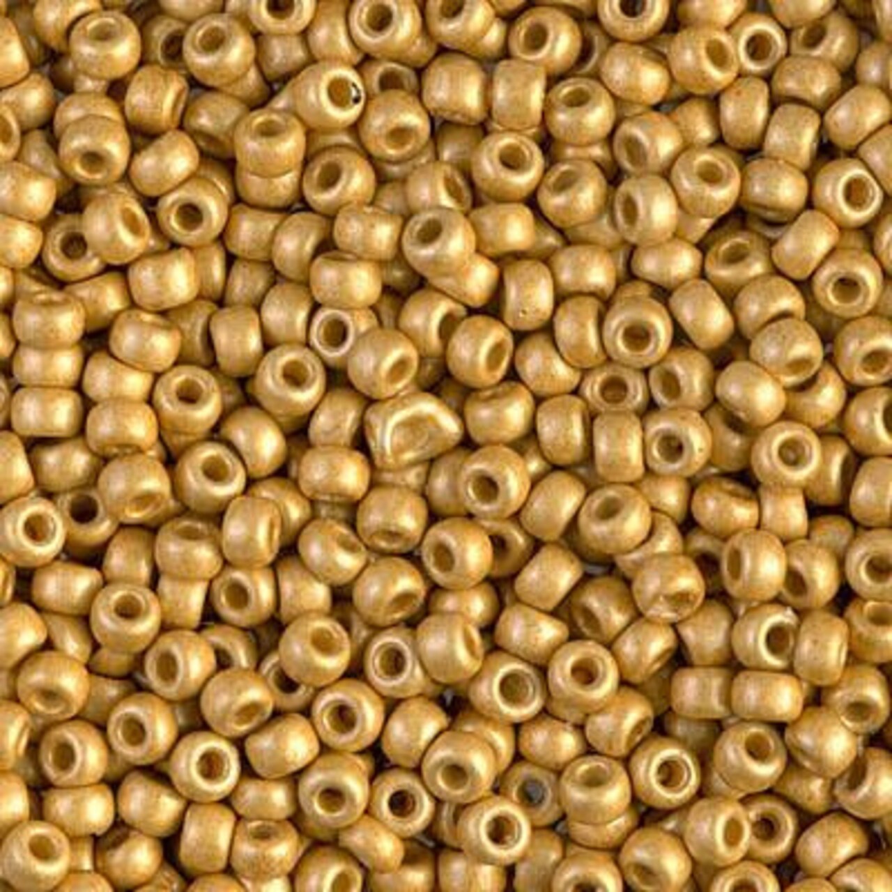 Miyuki 8 Round Seed Bead, 8-4202F, Duracoat Galvanized Gold Matte, 10 grams